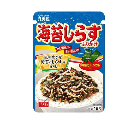 Marumiya Nori Shirasu Furikake risblanding med tang og hvidt fisk (22 gr)